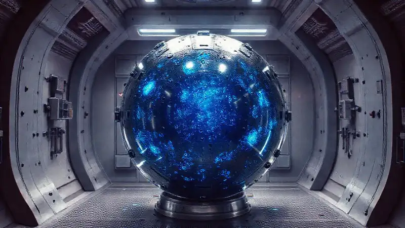 Esfera metálica misteriosa en cámara sellada