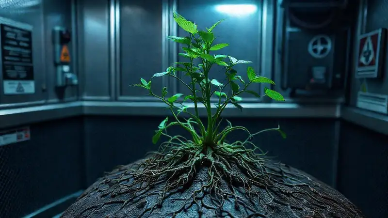 Planta biológica en ambiente seguro y tecnológico