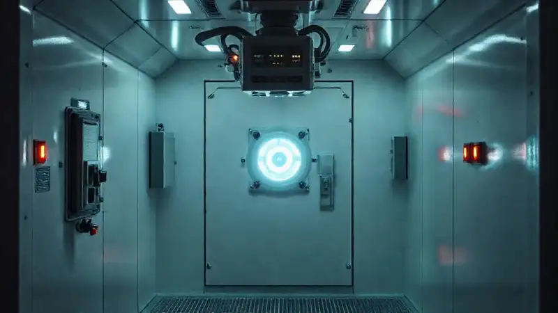 Habitación segura con dispositivo electromagnético y seguridad