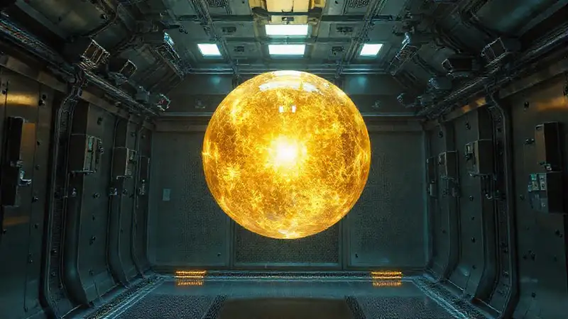 Esfera misteriosa en cámara de alta tecnología