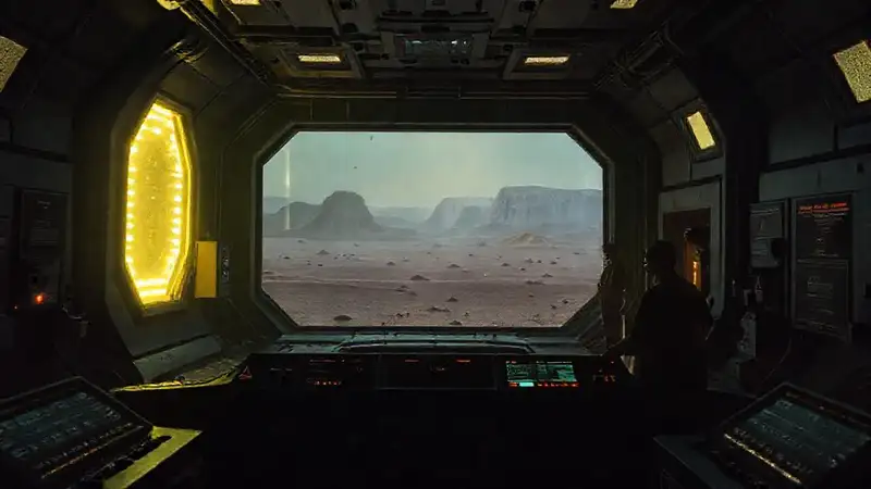 Escenario futurista con seguridad y tensión