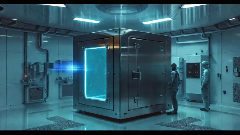 Cápsula metálica futurista y segura