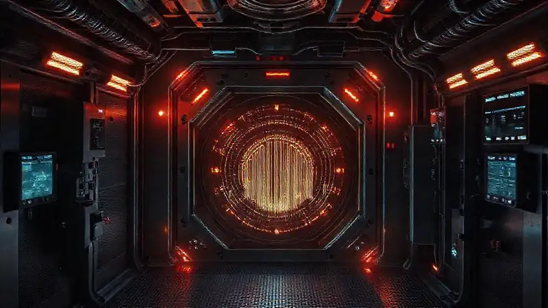Habitación segura con energía misteriosa y tecnología