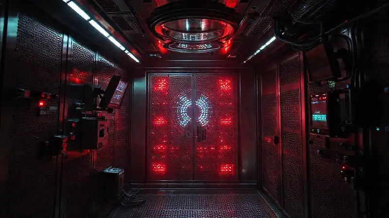 Sala segura con sensores y efectos misteriosos