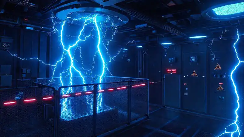 Estructuras energéticas en entorno futurista protegido