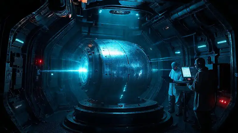 Cámara futurista misteriosa con señales electromagnéticas