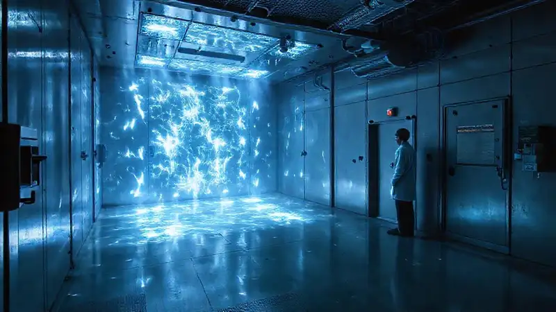 Sala de contención con energía misteriosa y peligrosa
