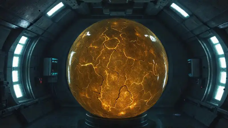 Esfera luminosa misteriosa en cámara de contención