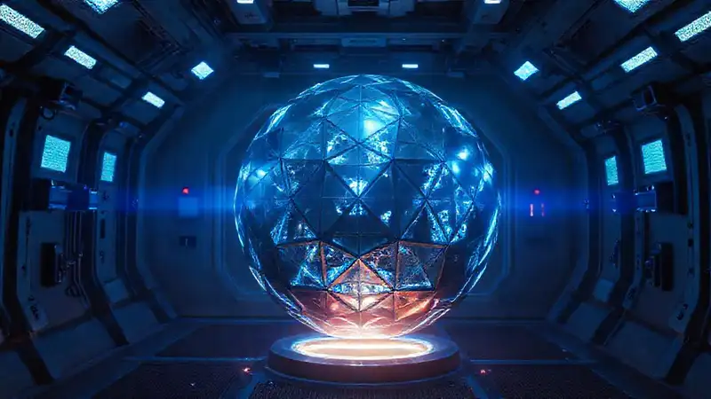 Esfera metálica misteriosa en contención controlada