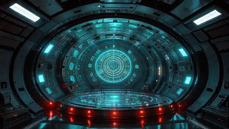 Estructura futurista con energía y seguridad