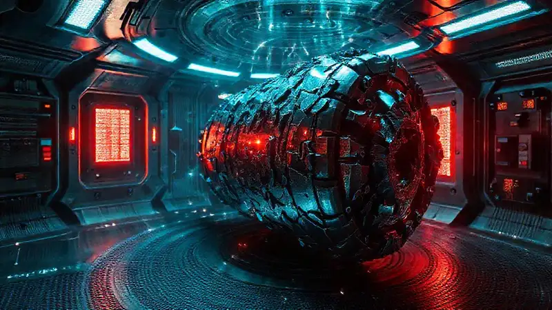 Cámara de contención con artefacto misterioso funcional