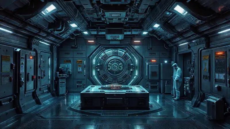 Cámara segura con SCP-503 y personal protegido