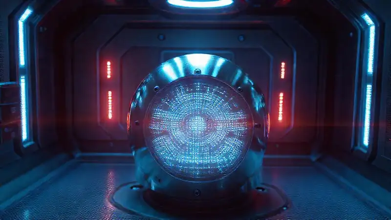 Objeto misterioso en laboratorio futurista seguro