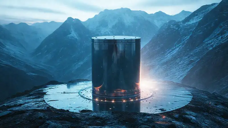 Estructura metálica misteriosa en montaña remota