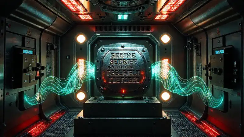 Cápsula de seguridad con artefacto misterioso