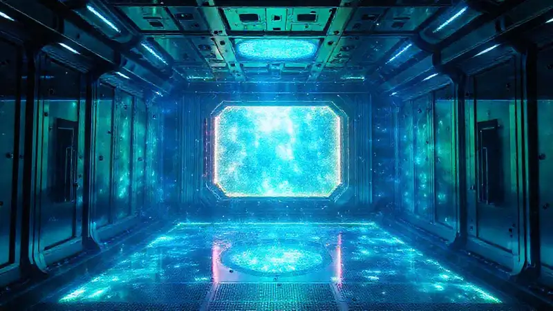 Campo de energía futurista y misterioso