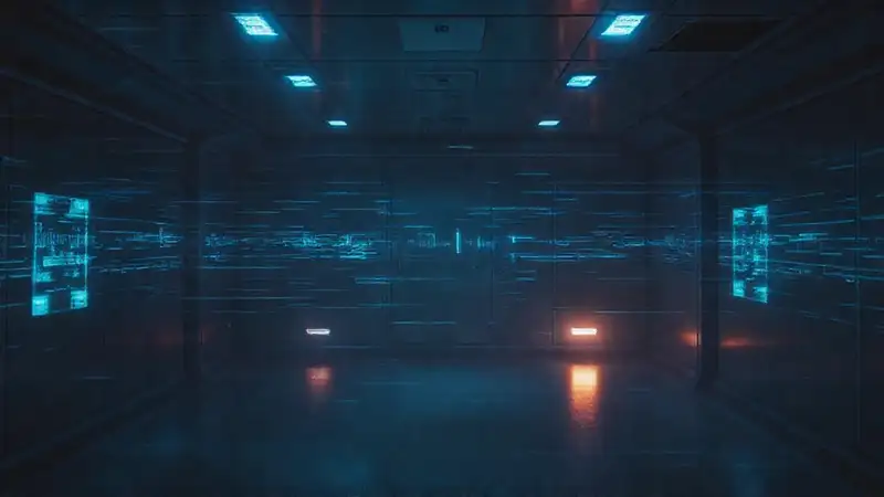 Habitat misterioso con ondas electromagnéticas abstractas