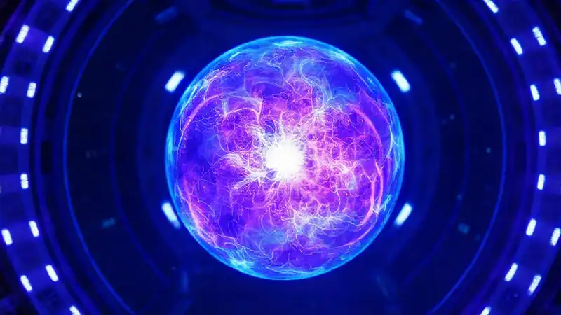 Esfera luminosa con patrones fractales y surrealistas