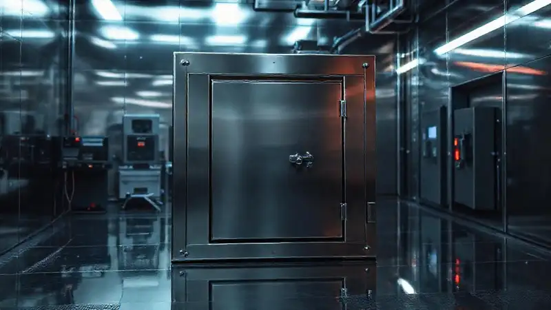 Cámara segura con cubo misterioso y tecnología