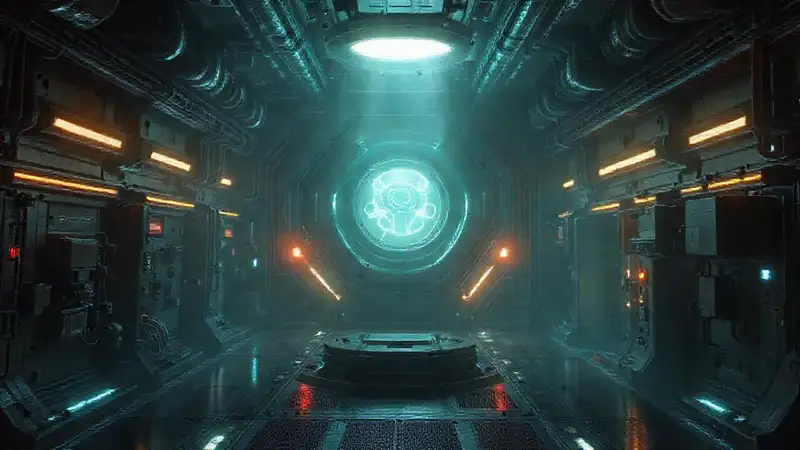 Cámara futurista con anomalía y seguridad