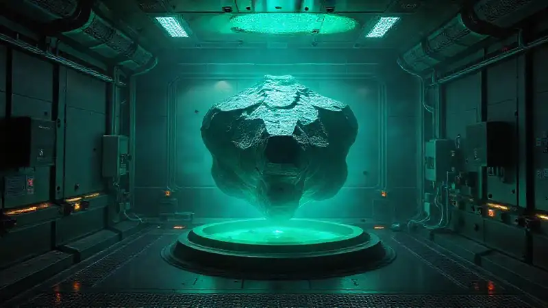 Estructura misteriosa con energía y alerta