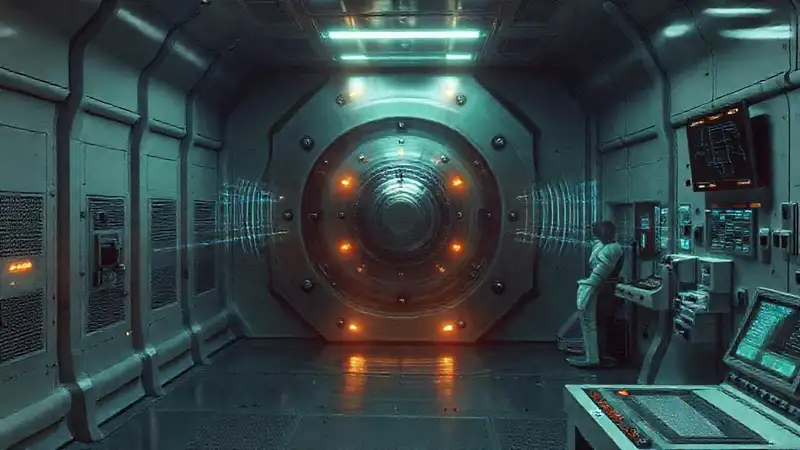Cápsula futurista con energía y peligro oculto