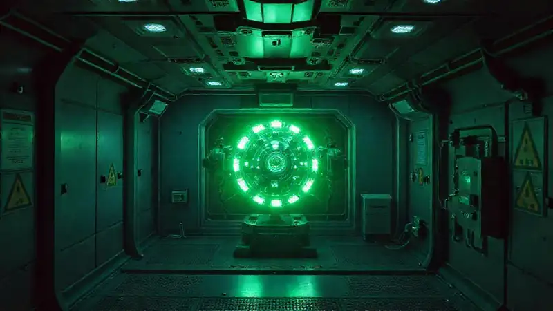 Cápsula segura con artefacto misterioso y energía