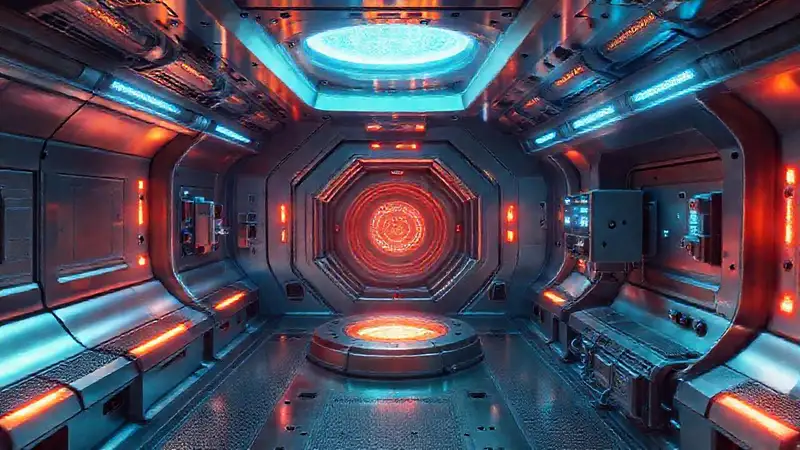 Cámara futurista con energía y seguridad avanzada