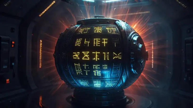 Cilindro metálico misterioso en cámara futurista