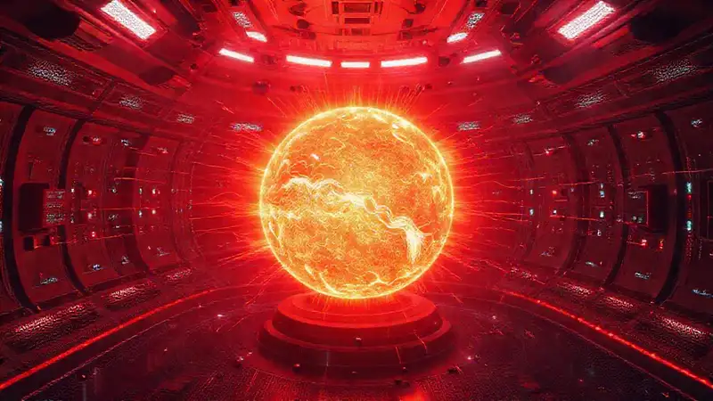 Visualización de campo energético en esfera futurista