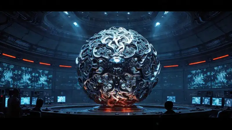 Esfera metálica fractal con poderes ocultos