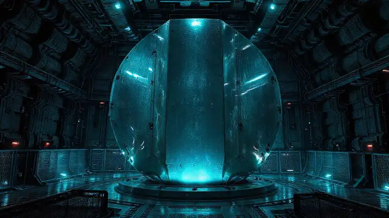 Monolito metálico misterioso en contención subterránea