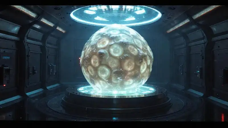 Estructura luminosa y misteriosa en jaula