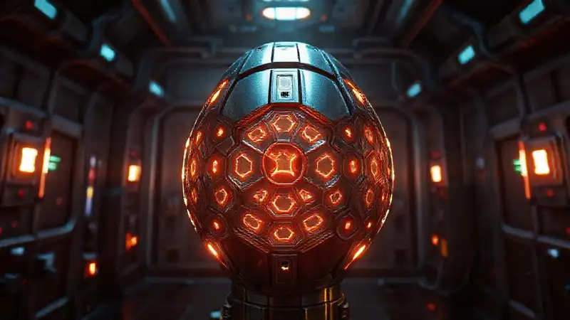Cilindro futurista con luces extraterrestres