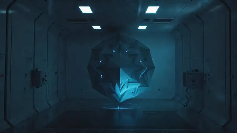 Entidad geométrica misteriosa en contención tecnológica
