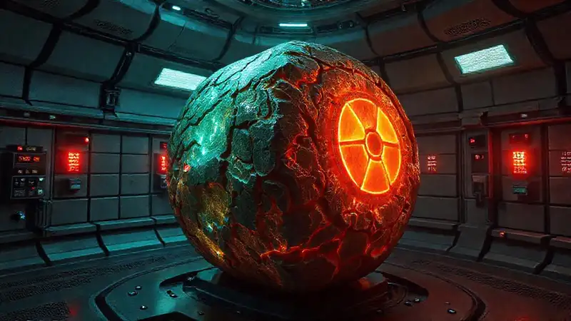 Objeto misterioso con patrones fractales y energía