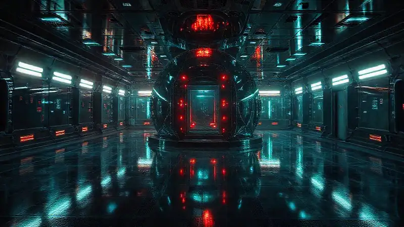 Estructura misteriosa y peligrosa con luces