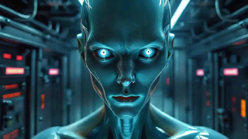 Cibernhumano misterioso con control perceptual