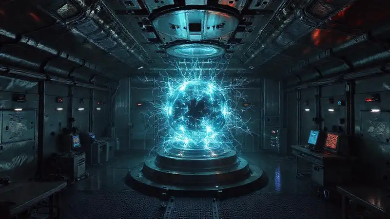 Estructura energética misteriosa en sala de contención