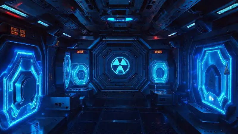 Campo de energía en cámara futurista de seguridad