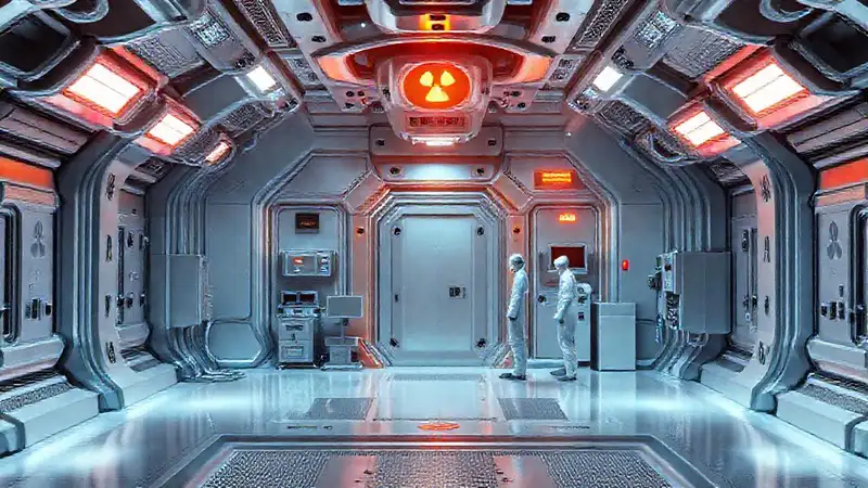 Estructura futurista con seguridad y riesgo