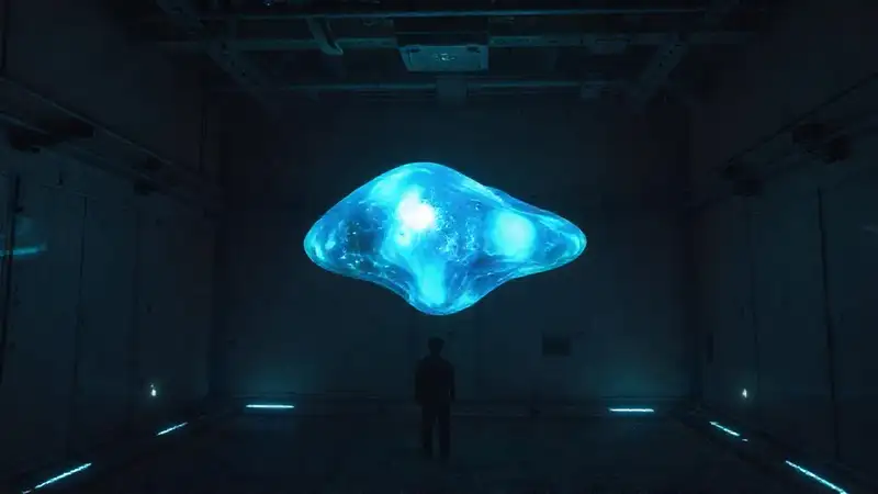 Estructura luminosa y flotante en contención segura