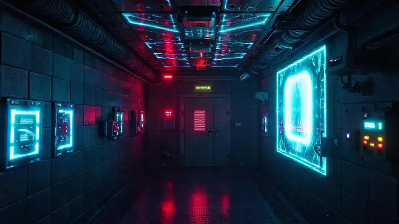 Cámara futurista y segura con luces y sensores