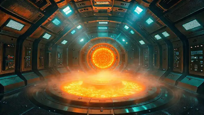 Campo energético misterioso en cámara futurista