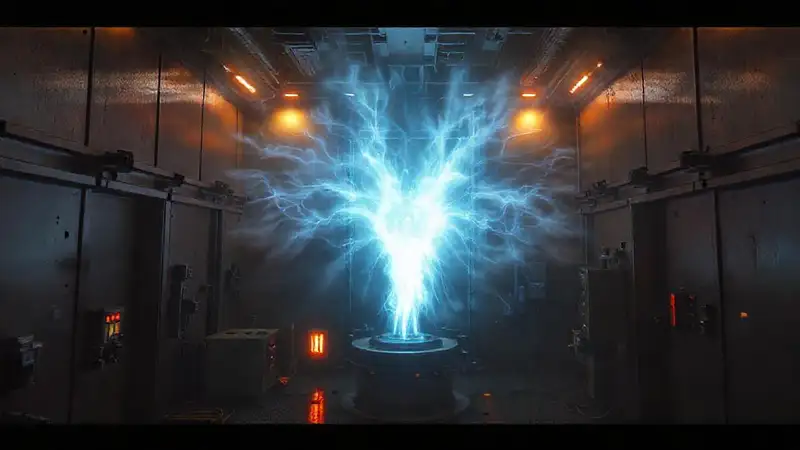 Energía misteriosa en cámara futurista sellada