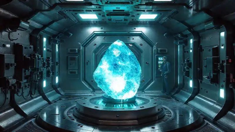 Contención segura de objeto cristalino radiante misterioso