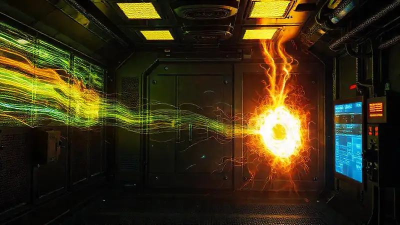 Cámara de contención con energía misteriosa y tensión