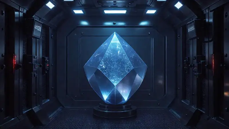 Cámara de contención, objeto prismático brillante y seguro