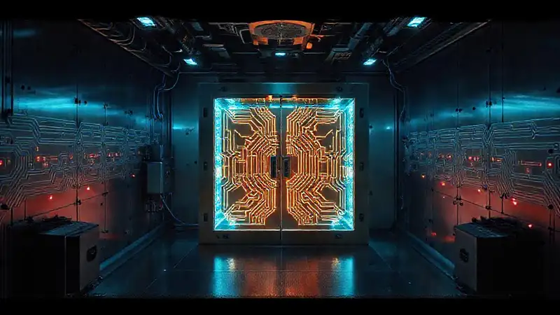Sala de contención futurista y peligrosa
