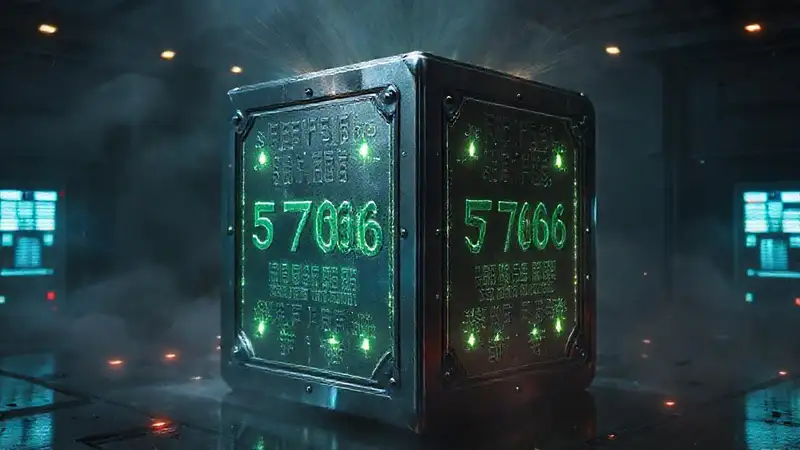 Cubo alienígena brillante y peligroso en contención